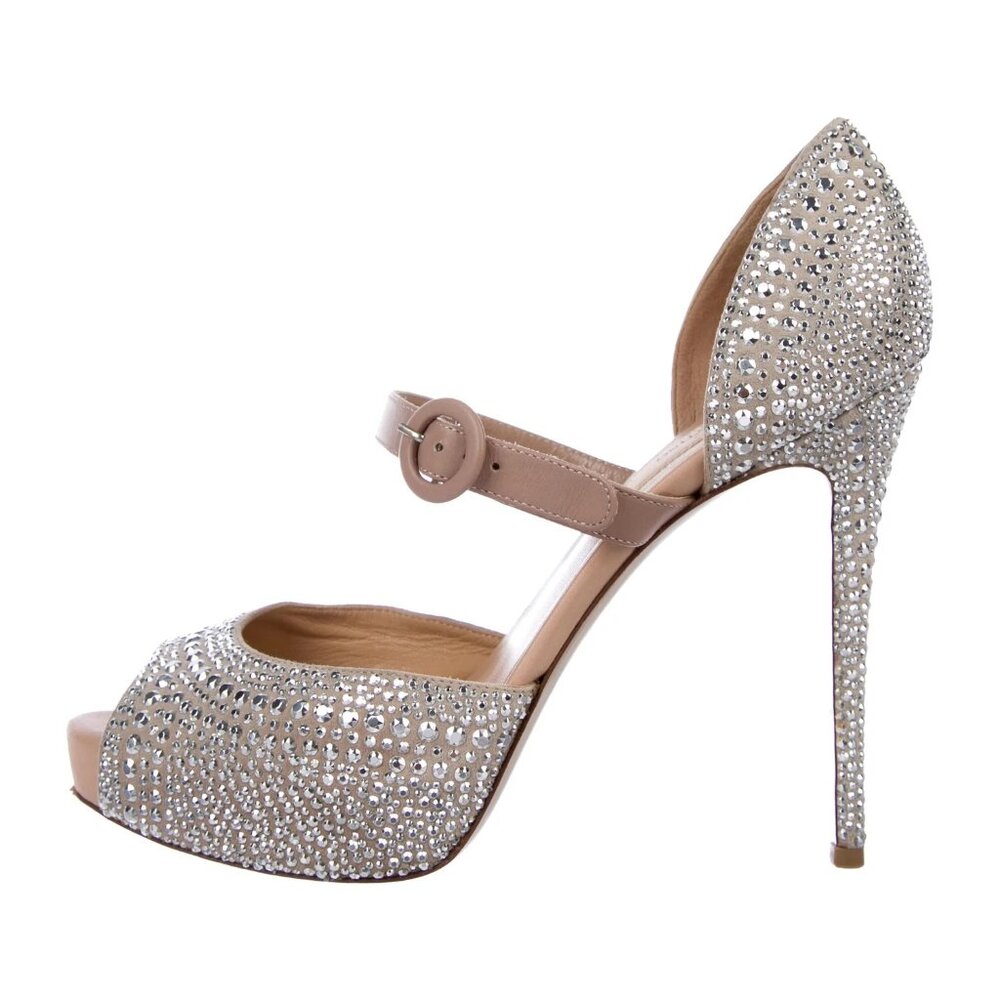 Valentino Embellished Suede Pumps Size: 8.5 | IT 38.5